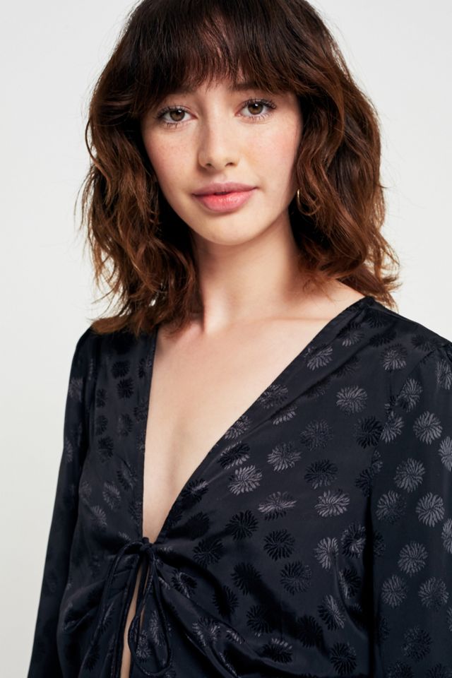 Pins & Needles Pin Tuck Tie-Front Blouse #4