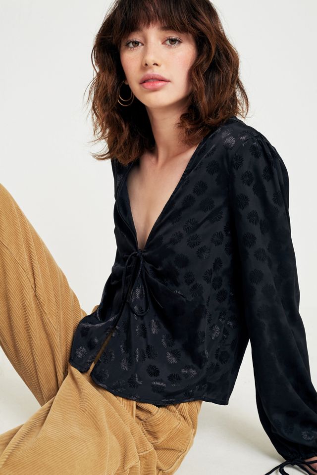 Pins & Needles Pin Tuck Tie-Front Blouse #5