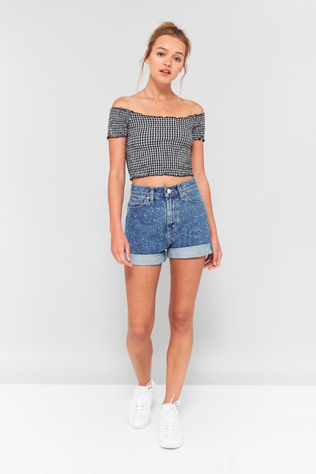 Forever 21 smocked off weathertight the shoulder top