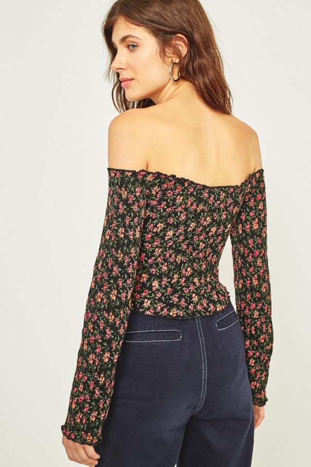Pins & Needles Winter Picnic Off-the-Shoulder Bardot Floral Top #3