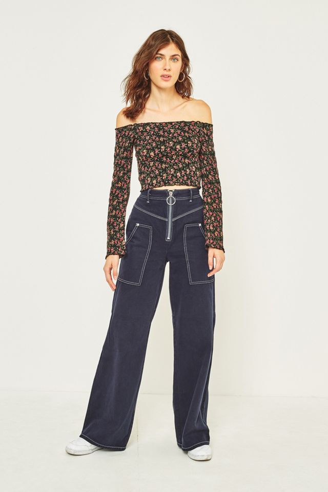 Pins & Needles Winter Picnic Off-the-Shoulder Bardot Floral Top #4