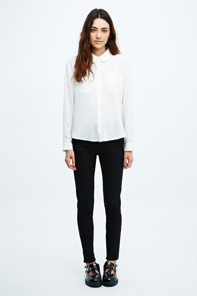 Cooperative by Urban Outfitters Curved Collar Shirt in White | Urban ...