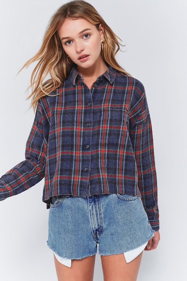 BDG Cropped Plaid Button-Down Shirt #1