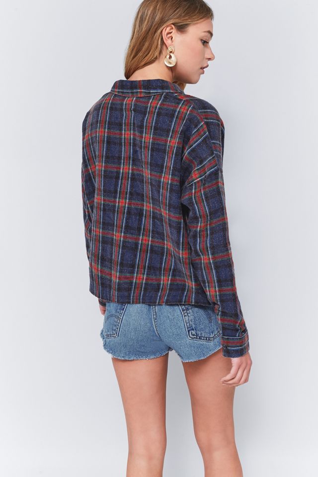 BDG Cropped Plaid Button-Down Shirt #4