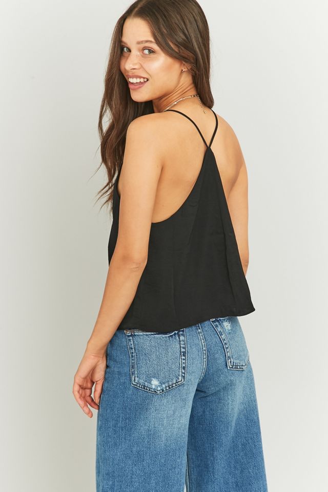 Sparkle & Fade – Camisole in Schwarz mit tiefem V-Ausschnitt #1