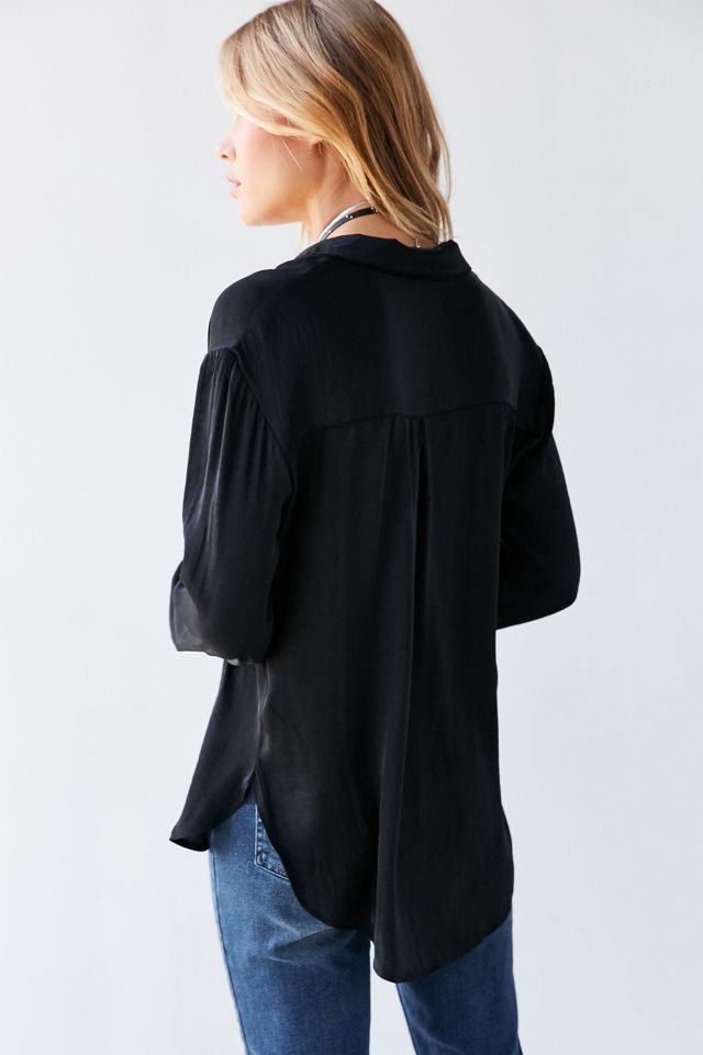 Silence + Noise Beckett Black Button-Down Shirt #3