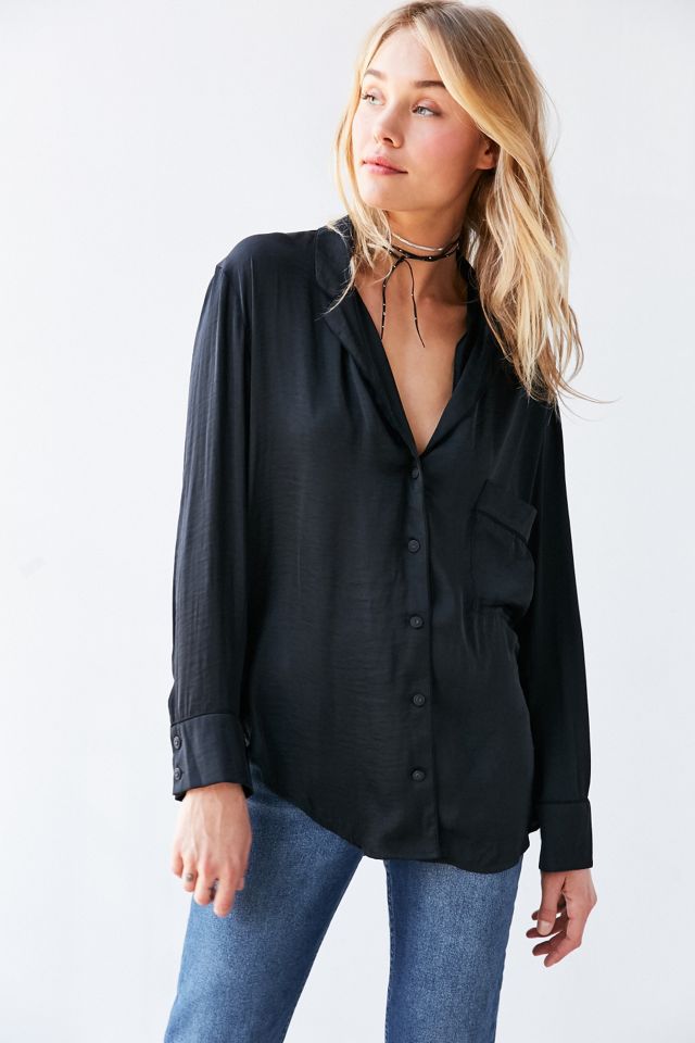 Silence + Noise Beckett Black Button-Down Shirt #5