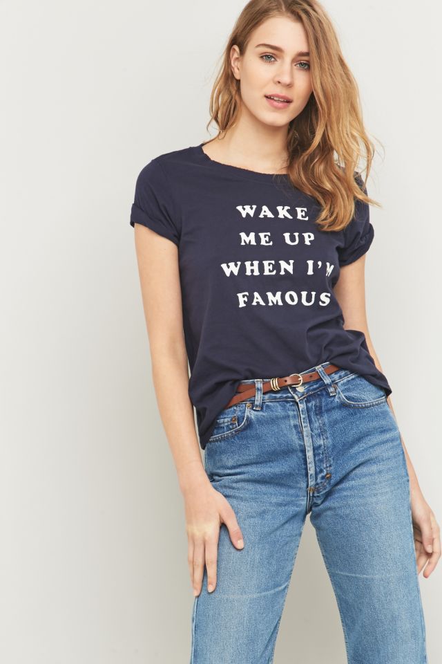 Truly Madly Deeply When I'm Famous Navy T-shirt | Urban Outfitters UK