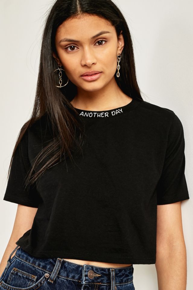 Urban Outfitters Another Day Embroidered Cropped T-Shirt | Urban ...