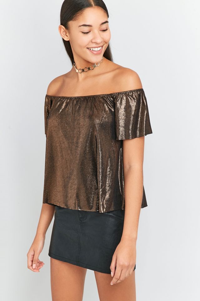 Sparkle Fade Liquid Glitter Off-The-Shoulder Top Urban