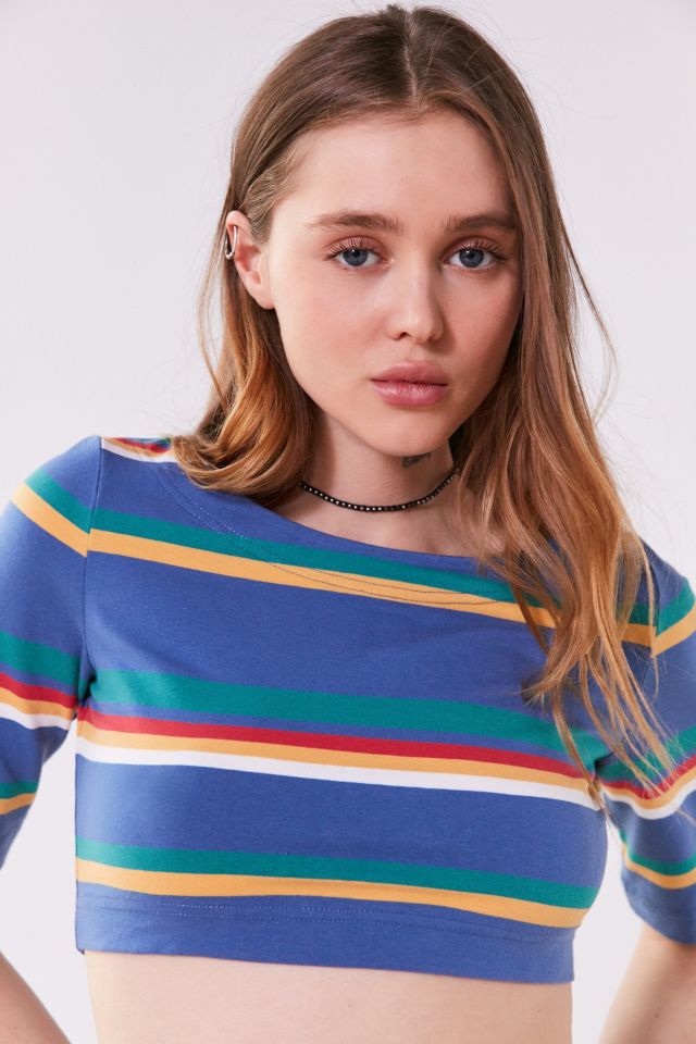 BDG Delaney 1/2-Length Sleeve Cropped Top | Urban Outfitters UK