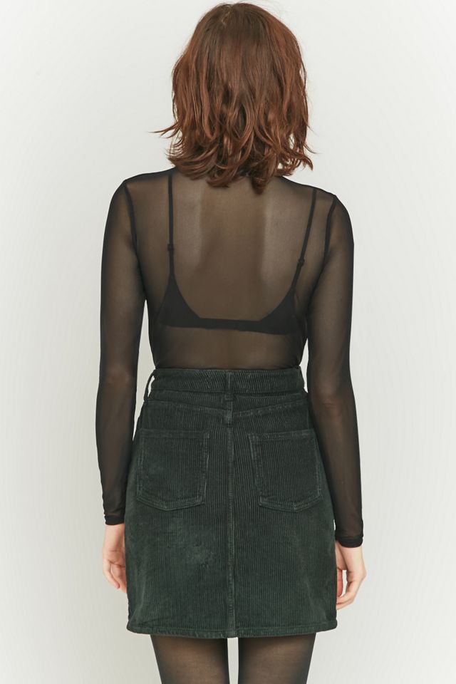 Light Before Dark Mesh Long Sleeve Black Turtleneck Top #3