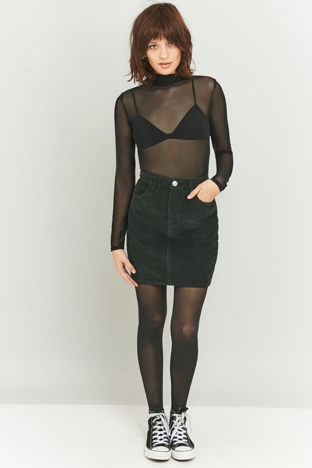Light Before Dark Mesh Long Sleeve Black Turtleneck Top #4