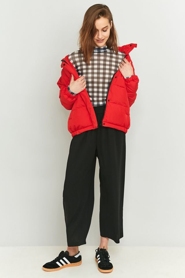 Urban Outfitters – Kariertes Netzstoff-Rollkragenoberteil in Schwarz-Weiß #4