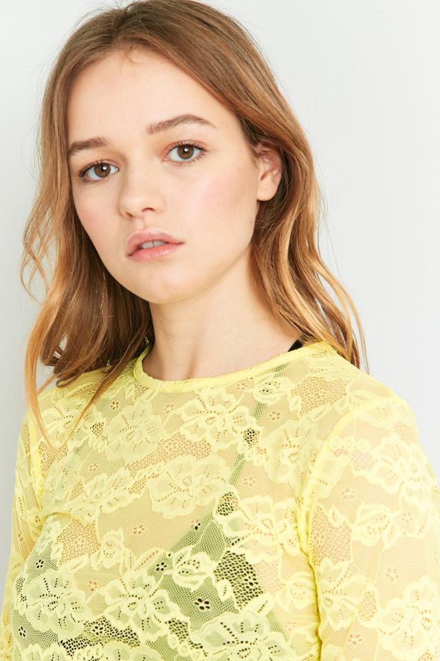 Pins & Needles Long Sleeve Lace Cropped T-shirt #2