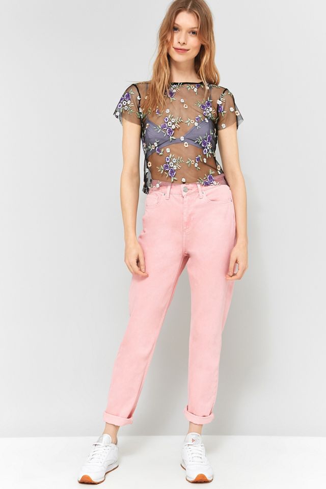 Pins & Needles – Crop Top aus Netzstoff mit Blumenstickereien #4