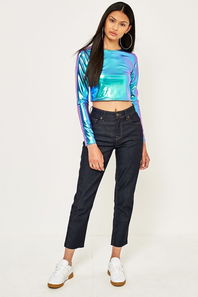 Crop Top verde holográfico claro antes de la oscuridad #5