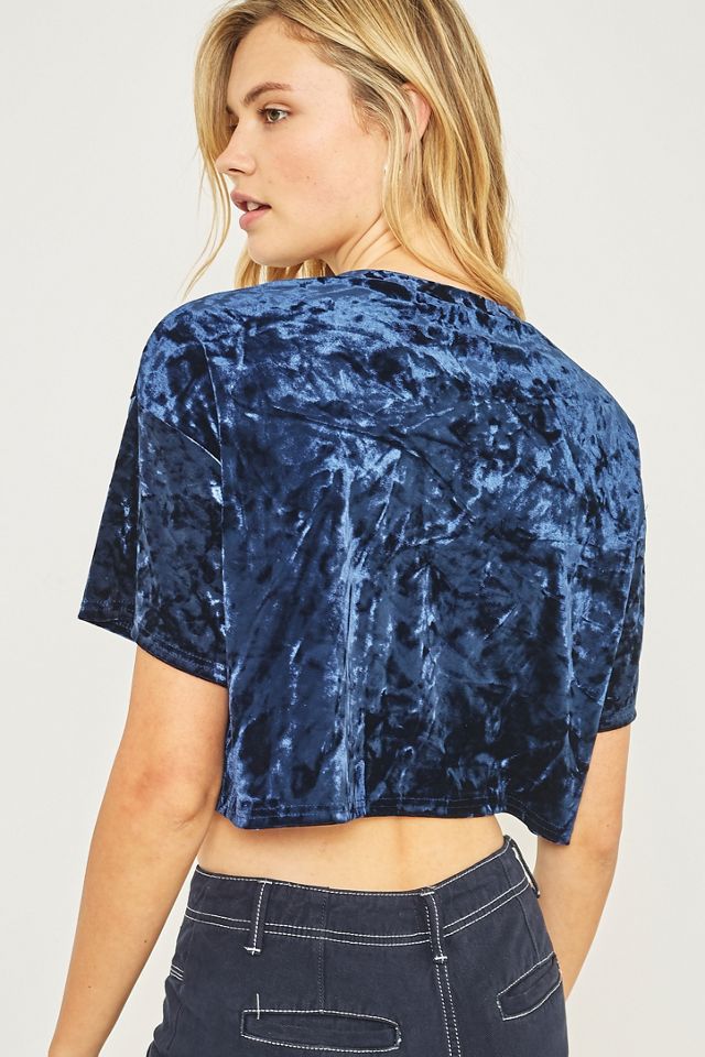 Pins & Needles Velvet Cropped T-Shirt #3