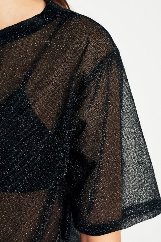 Light Before Dark Lurex Metallic Sheer T-Shirt #2