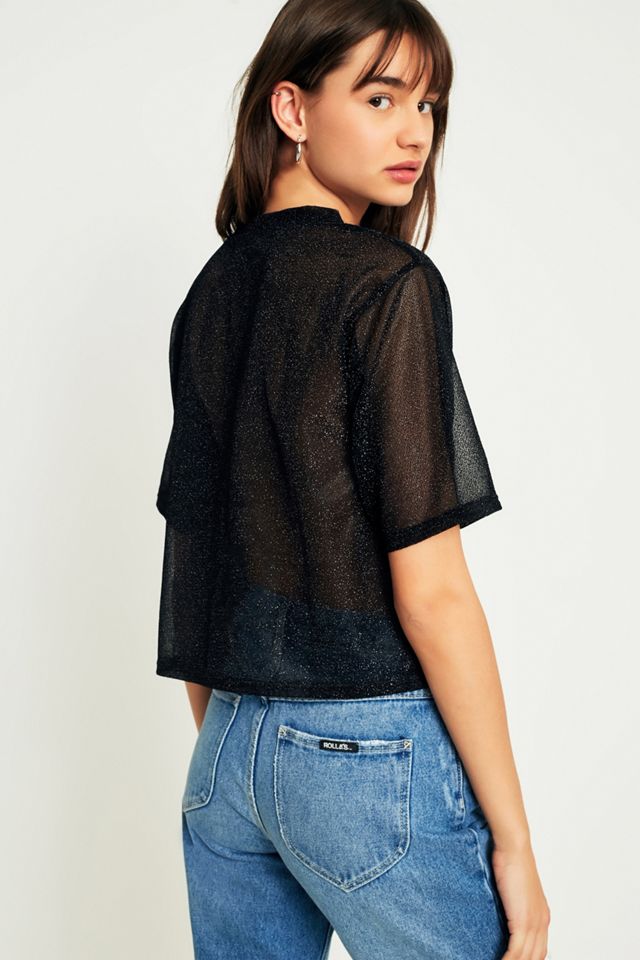 Light Before Dark Lurex Metallic Sheer T-Shirt #3