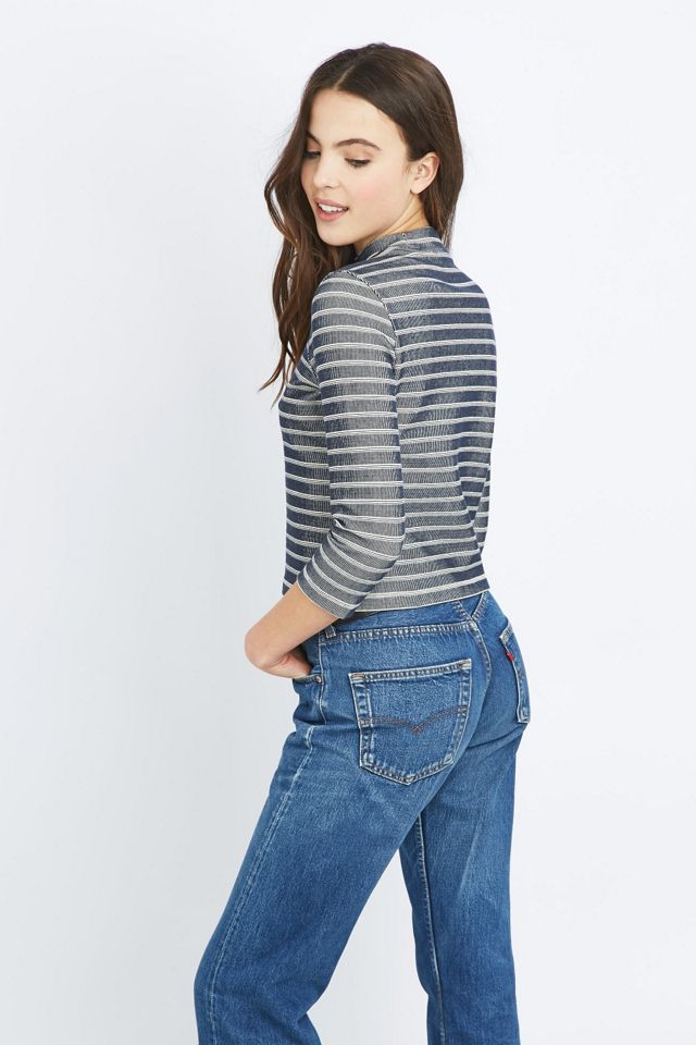 Urban Outfitters - Haut à col roulé court en jean à rayures #3