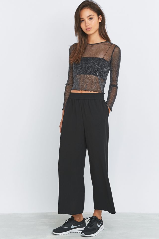 Sparkle & Fade Lurex Lettuce Edge Crop Top #2