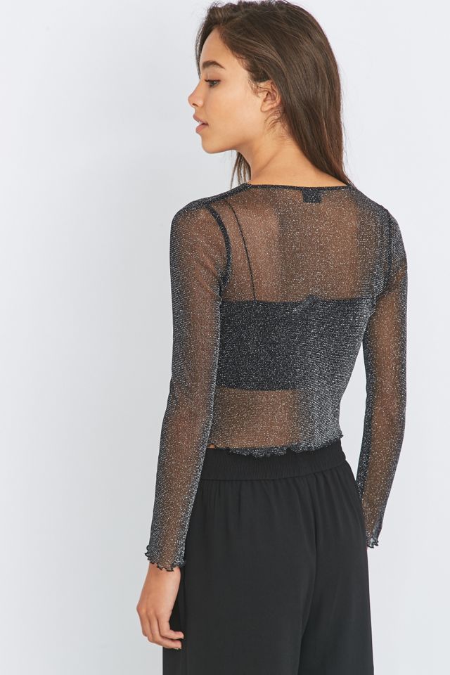 Sparkle & Fade Lurex Lettuce Edge Crop Top #3