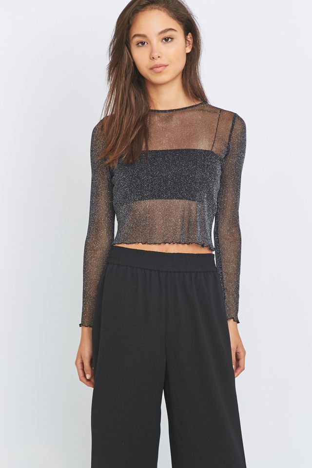 Sparkle & Fade Lurex Lettuce Edge Crop Top #4