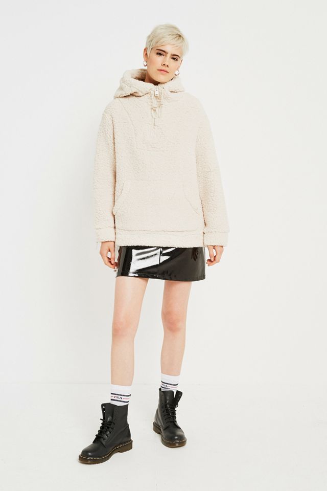 BDG New Teddy Half-Zip Hooded Popover #1