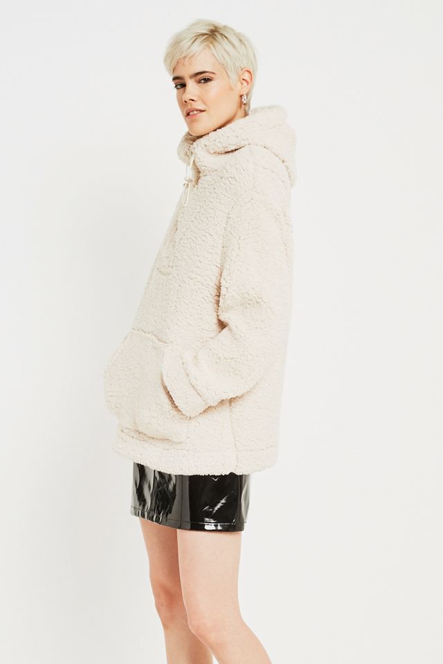 BDG New Teddy Half-Zip Hooded Popover #2