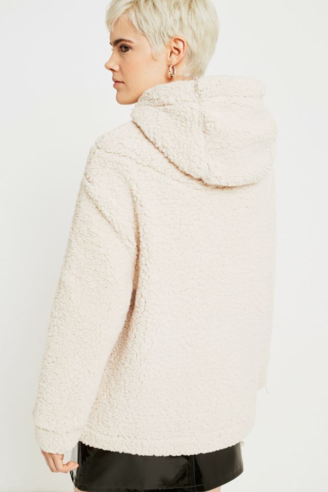 BDG New Teddy Half-Zip Hooded Popover #4