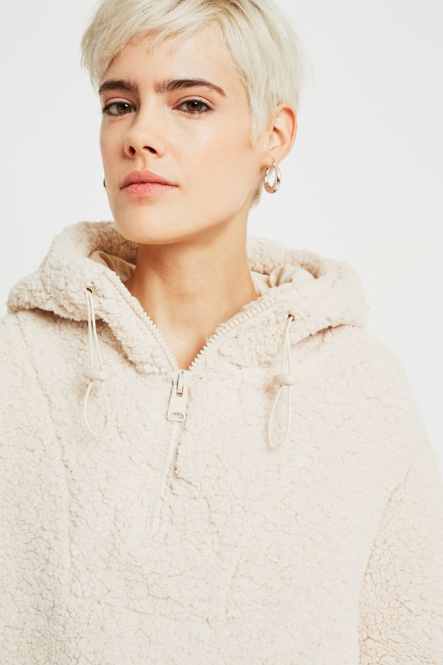BDG New Teddy Half-Zip Hooded Popover #5