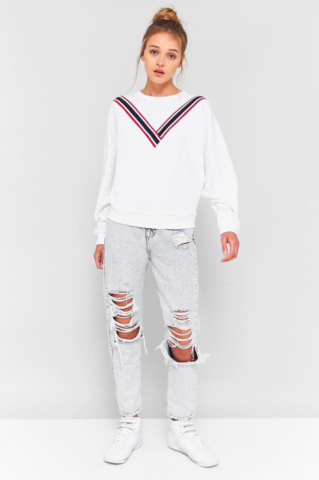 BDG V-Stripe Black Batwing Sweatshirt