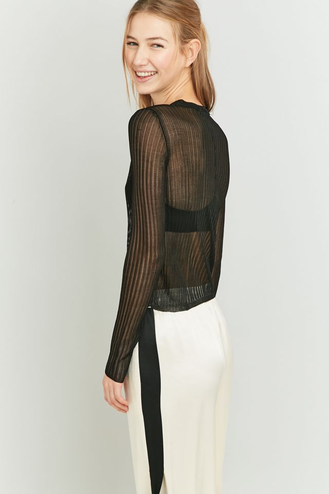 Light Before Dark Ribbed Mesh Top