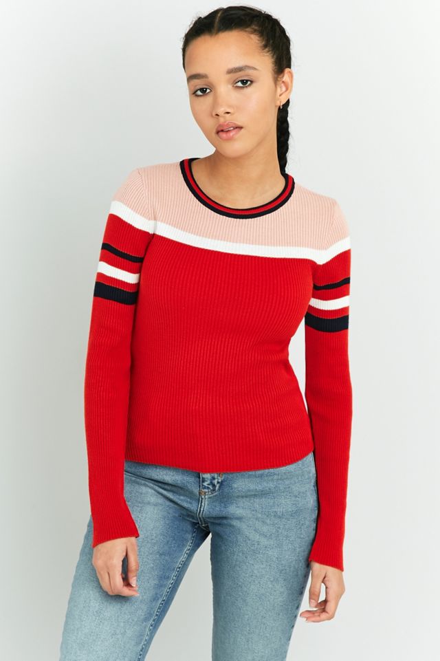 Urban Outfitters Fitted Ribbed Striped Jumper #1