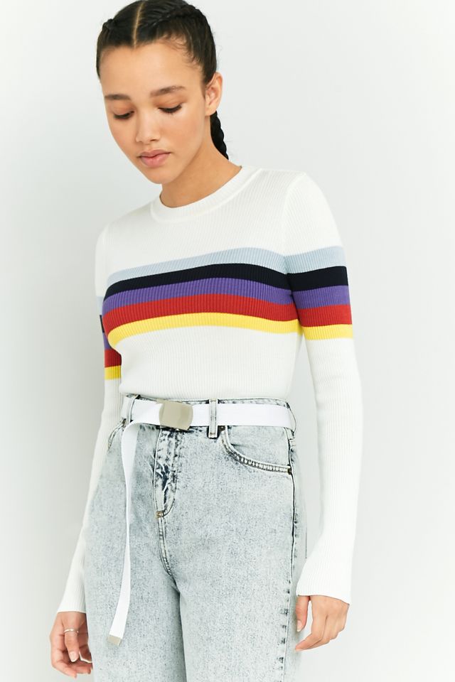 Urban Outfitters – Pullover mit Blockstreifen in Regenbogenfarben