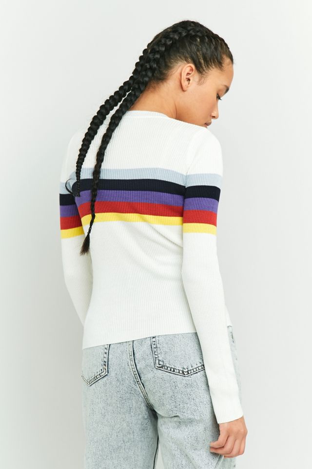 Urban Outfitters – Pullover mit Blockstreifen in Regenbogenfarben #3