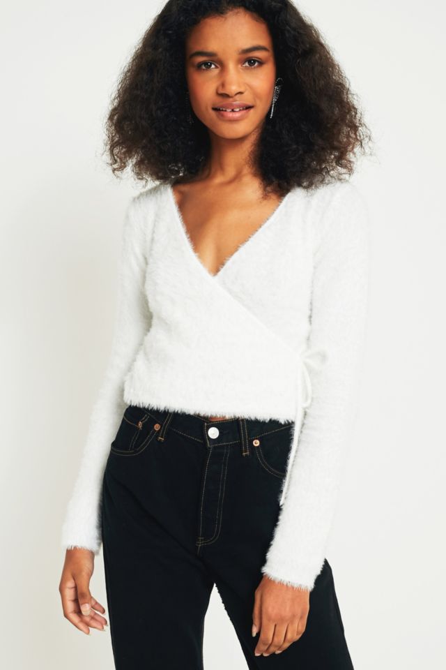 Ballet wrap top on sale sweater