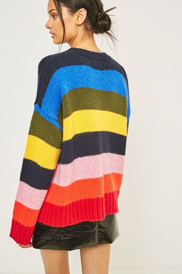 BDG Rainbow Colour Blocked Jumper Urban Outfitters UK