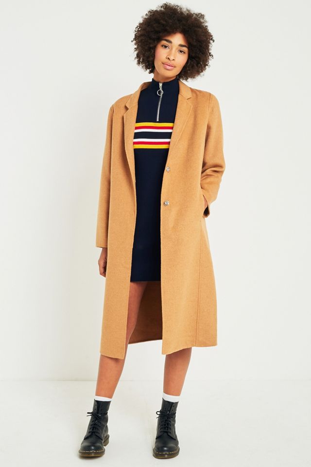 Urban Outfitters Striped Ribbed Zip-Up Mock Neck T-Shirt Dress #5
