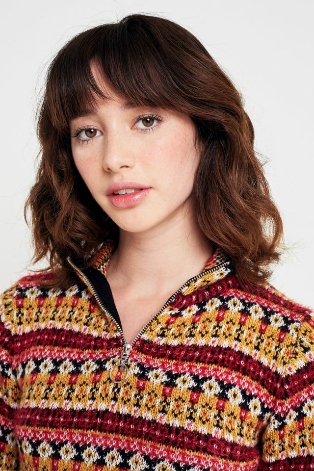 Urban Outfitters Fair Isle Cropped Half-Zip Jumper #2