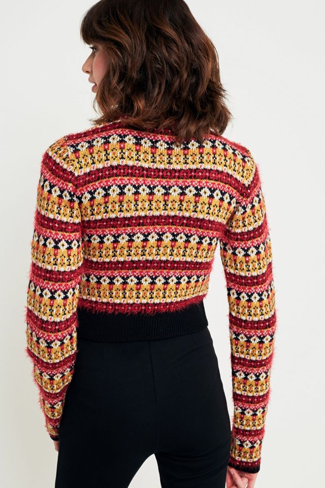 Urban Outfitters Fair Isle Cropped Half-Zip Jumper #3