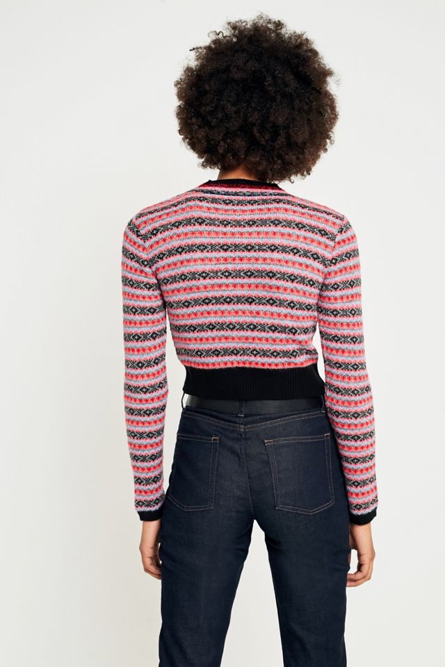 Urban Outfitters Striped Fuzzy Cropped Jumper  #2