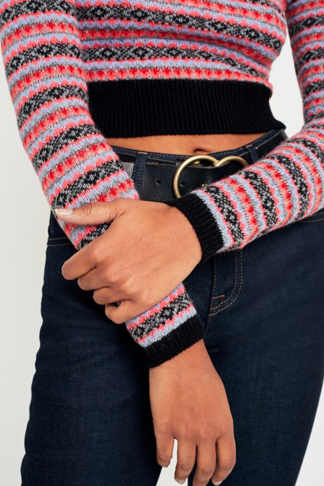 Urban Outfitters Striped Fuzzy Cropped Jumper  #3