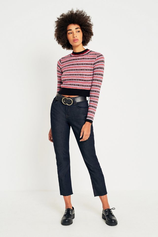 Urban Outfitters Striped Fuzzy Cropped Jumper  #4