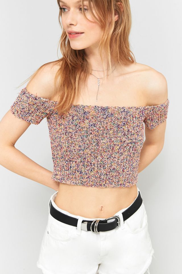 Kimchi Blue Bardot Off-The-Shoulder Knit Top #1