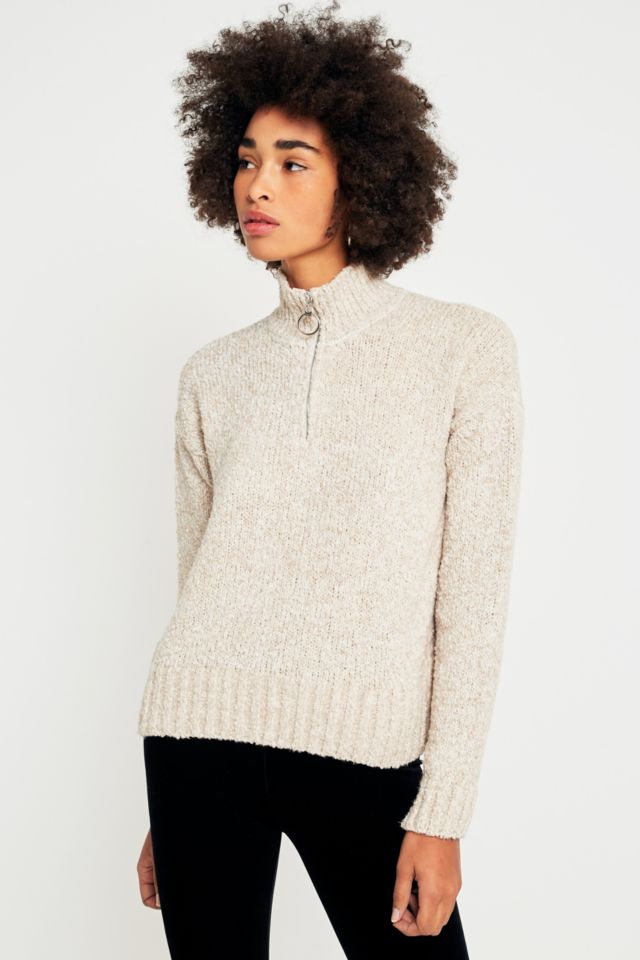 Pins Needles Fuzzy Funnel Neck Half Zip Jumper Urban Outfitters UK