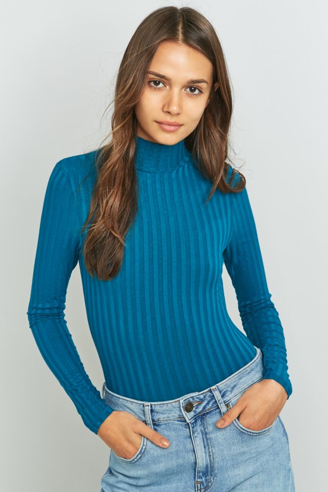 Urban Outfitters Wide Ribbed Turtleneck Bodysuit