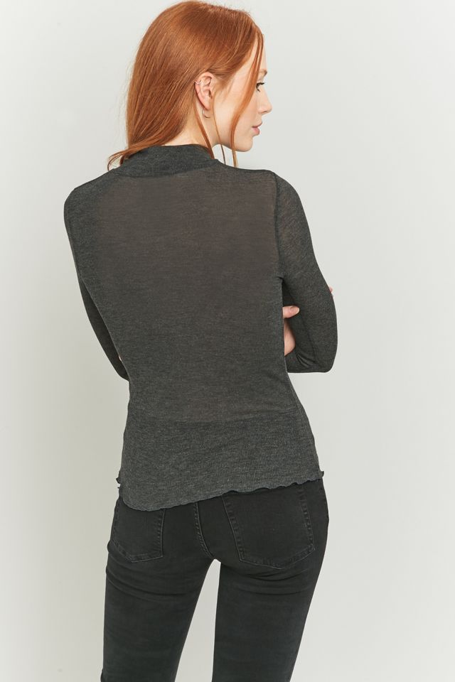 Pins & Needles Sheer Lettuce Edge Turtleneck Top #3