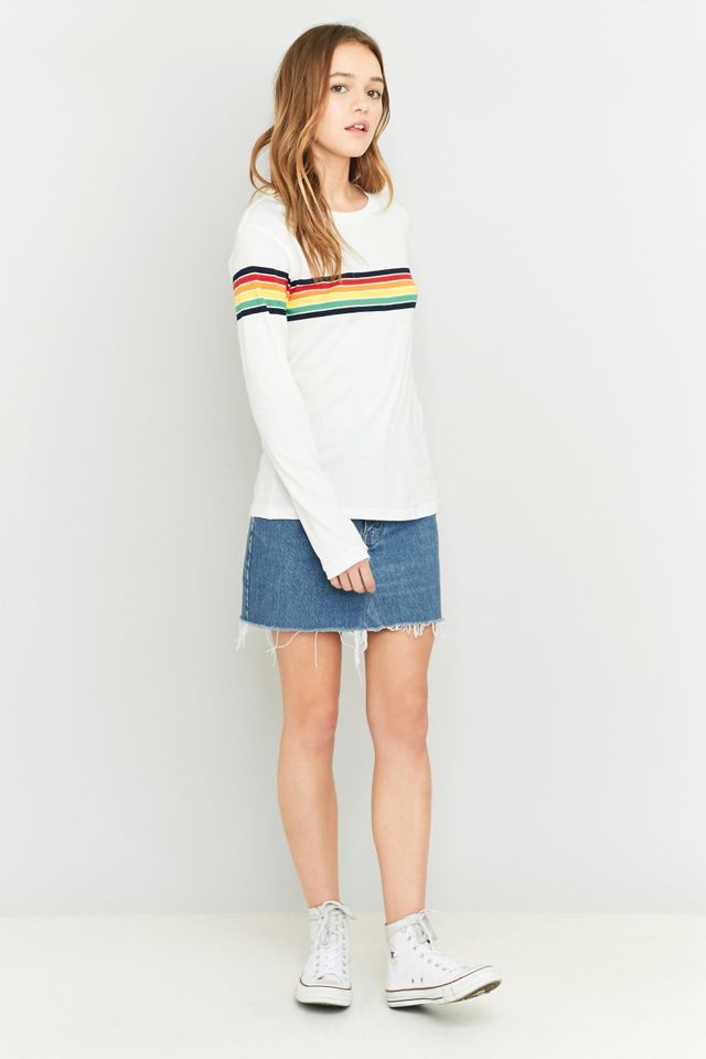 BDG – Longsleeve mit regenbogenfarbenen Streifen #1